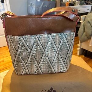 Patricia Nash Brown and Tan Shoulder Bag